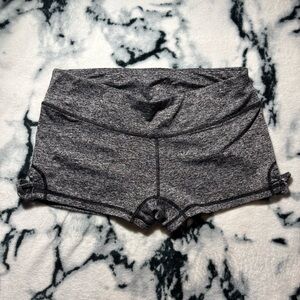 Gray Athletic Shorts with Criss Cross Side Detail (X-Small)